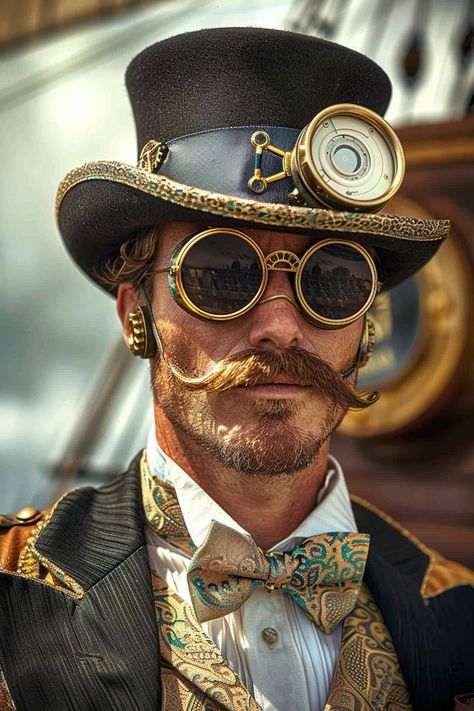 Steampunk Hats Mens, Steampunk Cosplay Men, Steampunk Outfit Men, Steampunk Circus, Punk Costume, Steampunk Character, Steampunk Man, Steampunk Items, Steampunk Artwork