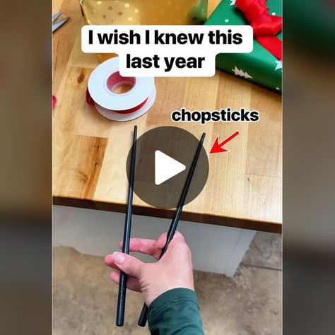 TikTok · Liz & Jeff Wrapping Two Gifts Together, Bow With Chopsticks, Chopstick Bow Hack, Christmas Bows For Gifts, Christmas Crafts To Give As Gifts, How To Tie A Bow Around Something, How To Tie A Double Bow, How To Tie A Double Bow With Ribbon, How To Wrap A Wrap