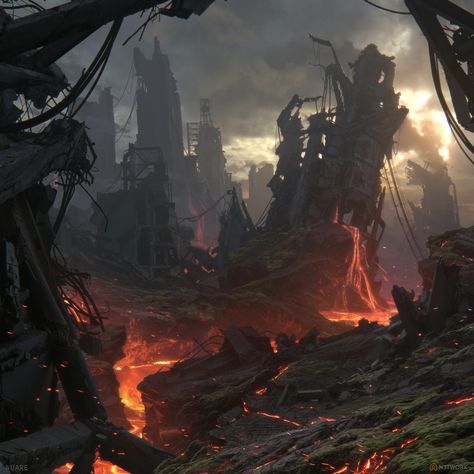 ArtStation - Lava Environments, Christian Dimitrov Location Inspiration, Fantasy City, Inspirational Artwork, Matte Painting, Visual Development, My Hero Academia Episodes, Environment Concept Art, Environmental Art, Dark Fantasy Art