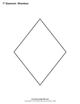 Free diamond templates and printable rhombus shapes for your artwork. Use them for decorations, labels, stickers, signs, and stencils. Shape Printables, Diamond Printable, Stencils Printables Templates, Diamond Template, Diamond Outline, Word Map, Printable Shapes, Shapes Preschool, Shape Templates