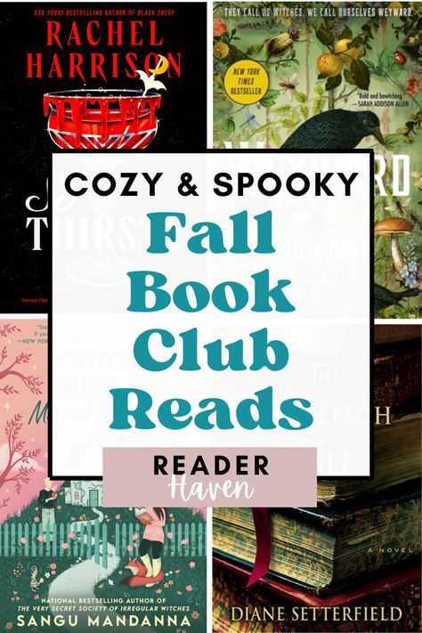 If you're looking for a great book club book for fall, here are some perfectly cozy fall novels and spooky books for atmospheric seasonal autumn reading, including fall fiction, witchy novels, and spooky mystery books. Fall Mystery Books, Witchy Novels, Books For Fall, Fall Reads, Autumn Reading, Autumn Books, Spooky Books, Fall Books, Book Club Reads