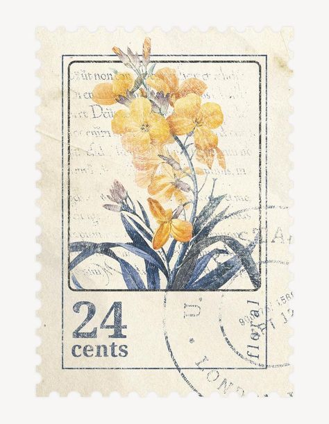 Ephemera flower postage stamp graphic, aesthetic illustration | premium image by rawpixel.com / Tang Aesthetic Stamps, Flower Aesthetic Vintage, Stamp Collection Ideas, Flower Postage Stamp, Vintage Stamps Postage, Stamp Graphic, Stamp Illustration, Graphic Aesthetic, Whimsical Art Journal