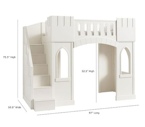 Castle Loft Bed | Pottery Barn Kids Castle Loft Bed, Treehouse Loft Bed, Girls Princess Room, Custom Home Ideas, Castle Bed, House Bunk Bed, Enchanted Castle, Diy Kids Furniture, Kids Loft