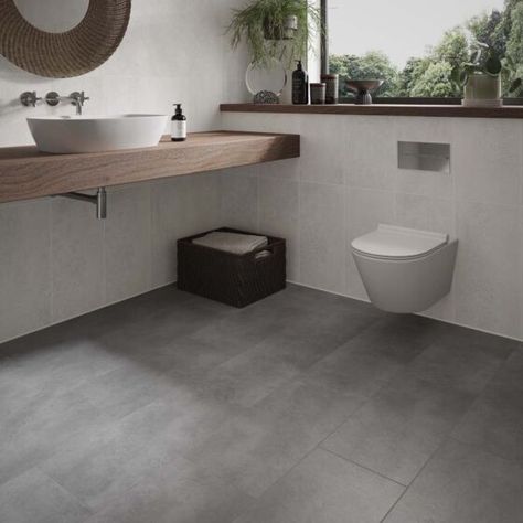 ClickLux Pinnacle Concrete Grey SPC Flooring | Verona Group | Verona Group Grey Lvt Flooring, Grey Bathroom Floor, Weathered Concrete, Grey Vinyl Flooring, Vinyl Flooring Bathroom, Grey Bathroom Tiles, Bathroom Vinyl, Vinyl Floor Tiles, Lvt Flooring