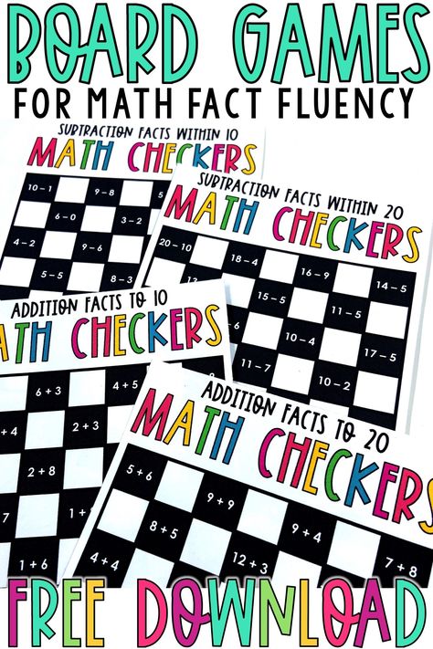 Math Facts Games 2nd Grade, Fun Math Activities For 1st Grade, Math Fact Activities, 1st Grade Math Fluency Practice, Whiteboard Math Games, 2nd Grade Board Games, Addition Practice 2nd Grade, Math Games Third Grade Free Printable, First Grade Fact Fluency Games