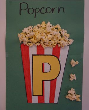 letter p pocorn craft. you may use real or fake popcorn pieces. for each correct /p/ production, give the child a piece to glue on . you may also allow the child to color in the container stripes P Letter Activities For Preschool, Letter P Craft For Preschoolers, Popcorn Craft, Fake Popcorn, Popcorn Crafts, P Activities, P Craft, Letter P Crafts, Preschool Letter Crafts