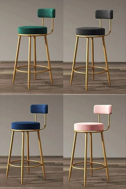 Golden Finish Metal Bar Stool-apkainterior Interior Design Coffee Shop, High Table And Chairs, Coffee Shop Furniture, Dining Room Design Luxury, Metal Bar Stool, Metal Outdoor Furniture, Marble Console Table, Sense Of Touch, Furniture Design Wooden