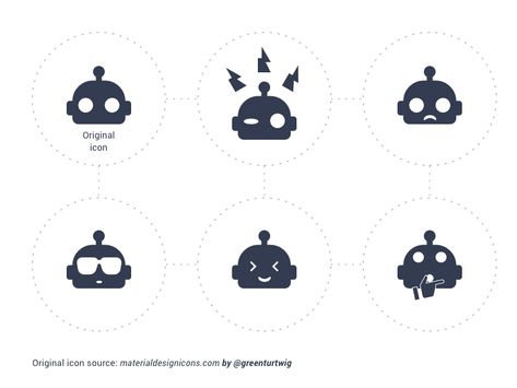 Robot Icons by Miguel Angel Rodriguez Garcia on Dribbble Crow Illustration, Robot Icon, Robot Logo, Big Robots, Graphic Design Tutorials Learning, Instructional Design, Robot Design, Vinyl Toys, Digital Art Illustration