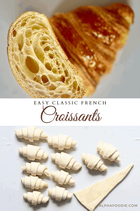 Make Croissants, Crossant Recipes, French Croissants, Homemade Croissants, Resep Smoothie, Croissant Recipe, Fun Baking Recipes, Bread Recipes Homemade, Cooking Recipes Desserts