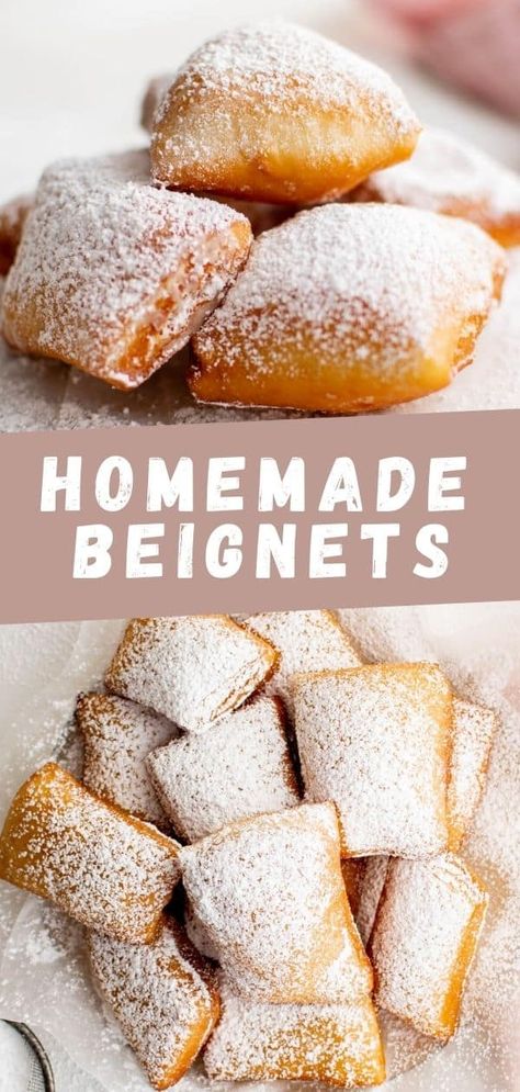 Princess And The Frog Beignets, Beignets Recipe Easy, Beignets Easy, New Orleans Beignets, Beignet Recipe, Easy Baking Recipes Desserts, Princess And The Frog, Baked Dessert Recipes, Fun Baking Recipes