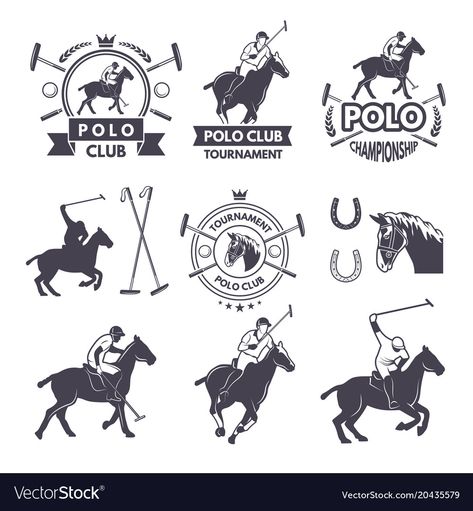 Shop Logo Design Ideas, Logos Aesthetic, Equestrian Logo, Horse Polo, Trailer Design, Camping Tshirt, Sports Badge, Retro Logo Design, Polo Horse