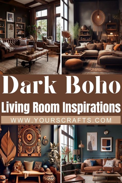 If you are one fascinated by the allure of dark and elegant decorations, then get into our world list of Gorgeous Dark Boho Living Room Inspirations. Moody Living Room Brown Couch, Boho Moody Living Room, Brown Chair Living Room, Eclectic Decorating Ideas, Dark Cottagecore Living Room, Moody Boho Living Room, Dark Brown Living Room, Cozy Bohemian Living Room, Wood Living Room Decor