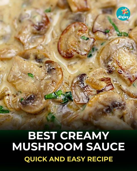 This quick and easy creamy mushroom sauce is thick, rich, and delicious. Serve it with burgers, steaks, pasta, or chicken. Best Mushroom Sauce, Easy Mushroom Sauce For Chicken, Mushroom Mustard Sauce, Mushroom Burger Sauce, Olive Garden Mushroom Sauce, Mushroom Sauce For Pasta, Mushroom Sauce For Burgers, Mushroom Cream Sauce Pasta, Mushroom Sauce Pasta