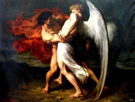 Jacob Wrestling With The Angel, Wrestling With The Angel, Istoria Artei, Rennaissance Art, Baroque Art, Art Ancien, Biblical Art, Hannibal Lecter, Mythology Art