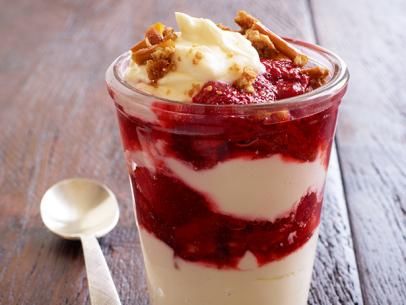 Strawberry-Pretzel Trifles Recipe | Food Network Kitchen | Food Network Strawberry Pretzel Trifle, Weekly Dessert, Shortcake Trifle, Strawberry Pretzel Salad Recipe, Strawberry Trifle, Spring Recipes Dessert, Trifle Recipes, Strawberry Pretzel Salad, Strawberry Pretzel