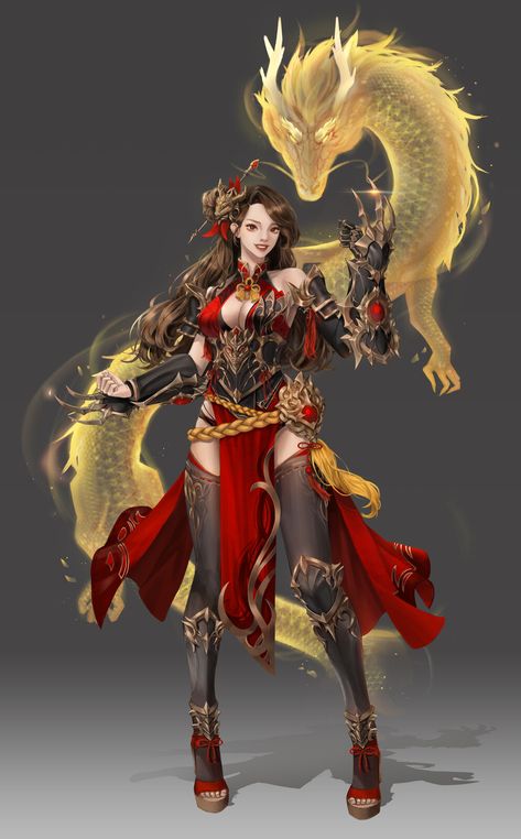 Fighter, Shumolly . on ArtStation at https://www.artstation.com/artwork/8laGJR Chinese Art Girl, Anime Warrior, Fantasy Armor, Arte Fantasy, 판타지 아트, A Dragon, 영감을 주는 캐릭터, Female Character Design, Beautiful Fantasy Art