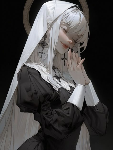 White Hair, Veil, Art Inspo, Art Reference, Concept Art, Character Art, Anime Art, Digital Art, Character Design