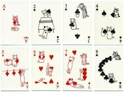 Playing Cards Art, Playing Cards Design, Card Poster, Cards Art, Cat Cards, Card Deck, Playing Card, Funky Art, Cute Doodles