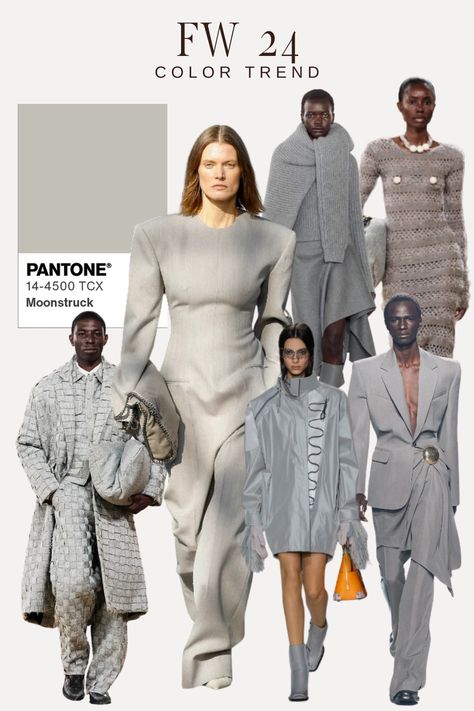 #FALLFASHIONTRENDS #PANTONE #COLORTRENDS #FALLFASHION Pantone Winter 2024/25, Fw 2024 2025 Fashion Trends, 2025 Color Trends, 2024 Pantone Color, Pantone 2024, Gray Outfits, Fw 2024, Fashion Magazine Design, Avant Garde Dresses