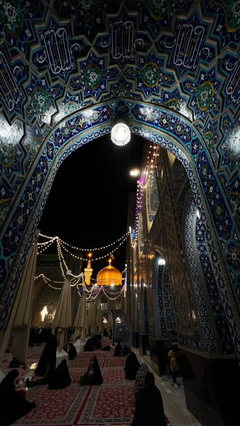 Imam Hussain Shrine Aesthetic, Imam Ali Shrine Aesthetic, Karbala Aesthetic, Persian Mosque, Imam Ali Shrine, Shia Wallpapers, Islamic Azan, Shia Aesthetic, Iran Aesthetic