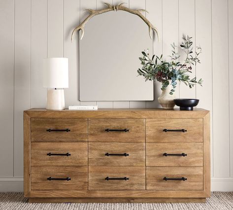 Oakleigh 9-Drawer Dresser (71.5") Natural Wood Bedroom Furniture Decor, Wood Dresser And Nightstand, Double Dressers Side By Side, 10 Drawer Dresser, Nightstand And Dresser Combo, Simple Dresser Decor Bedroom, Mirror Over Dresser Bedroom, White Oak Bedroom Furniture, Natural Wood Bedroom Furniture