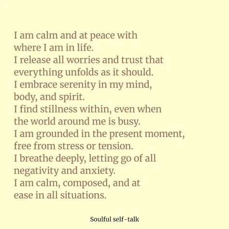 Find your inner peace and embrace tranquility with these calming affirmations. 🌸✨ Repeat and let serenity flow through you. _______________________________________________________________________ #IAmCalm #InnerPeace #Mindfulness #Affirmations #StressRelief #CalmMind #SelfCare #MentalWellness #PeacefulLiving #Relaxation #DailyAffirmations #CalmAndCollected #SelfLove #Wellbeing #PositiveVibes #InnerCalm #MindfulMoments #StressFree #PeaceOfMind #Serenity #EmbraceCalm #fypシ #fyp #foryou #fypp... Be Calm Quotes, Calm Meaning, Calming Affirmations, Do It For Yourself, Self Love Journey, Calm Quotes, Life Rules, God Is Love, My Dream Life