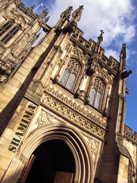 Daytime photography, low level oblique angle of a church in Manchester Daytime Photography, Angle Photography, Dutch Angle, Digital Photography, Barcelona Cathedral, Manchester, Sun, Photography