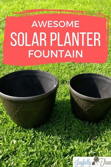 Planter Fountain, Diy Solar Water Fountain, Homemade Water Fountains, Outside Diy, Solar Water Feature, Diy Solar Fountain, Patio Fountain, Fountain Outdoor, Bird Fountain