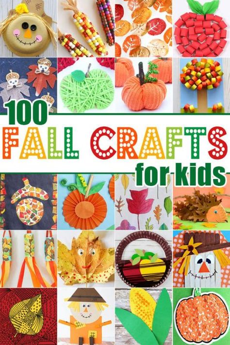 With cooler weather enticing you to stay inside, and the beautiful fall colors of the red, orange, and yellow falling leaves, now is the perfect time to try one of these fall crafts for kids. This huge list includes leaf art for kids, harvest pumpkin craft for kids, delicious apple crafts preschool, silly scarecrow craft, nutty acorn crafts for kids, corn crafts, and more fall craft ideas. Harvest Crafts, Scarecrow Crafts, November Crafts, Kids Fall Crafts, Fun Fall Crafts, Fall Arts And Crafts, Easy Fall Crafts, Daycare Ideas, Fall Crafts For Kids