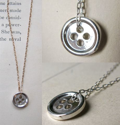 button necklace Button Pendant, Button Necklace, Silver Button, Dope Jewelry, Button Jewelry, Funky Jewelry, Cillian Murphy, Jewelry Lookbook, Button Crafts