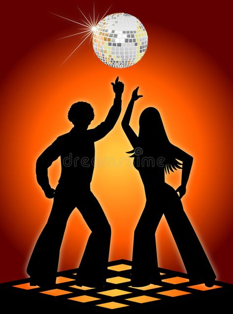 Retro Disco Dancers Orange. Silhouette illustration of two retro, seventies-styl , #sponsored, #retro, #illustration, #style, #seventies, #Silhouette #ad Disco Images, Disco Pictures, Onda Disco, Illustration Of Couple, Cowboy Disco, Music Themed Cakes, Studio 54 Party, Ball Illustration, Musica Disco