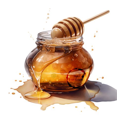 Honey Jar Illustration, Jar Illustration, Honey Jar, Printed Items, Honey, Digital Prints, Clip Art, Illustrations, Ships