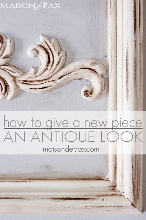 Give a new piece an antique look with this simple tutorial. This antique paint technique can transform almost any piece with age, beauty, and elegance. Installing Light Fixture, Age Wood, Furniture Colors, Diy Straw, Diy Techniques And Supplies, Diy Wall Painting, Diy Wand, Diy Techniques, Paint Techniques