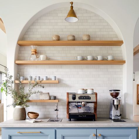 Coffee Bar Inspiration, Italy Kitchen, Small Kitchen Island Ideas, Bar Inspiration, Console Table Decorating, Ann Sacks, Coffee Nook, Make Coffee, Coffee Bar Home