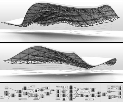 Spaceframe Structure                                                       … Space Truss, Parking Plan, Sp Studio, Grasshopper Rhino, Rhino Grasshopper, Truss Structure, Shell Structure, Architectural Structure, Parametric Architecture