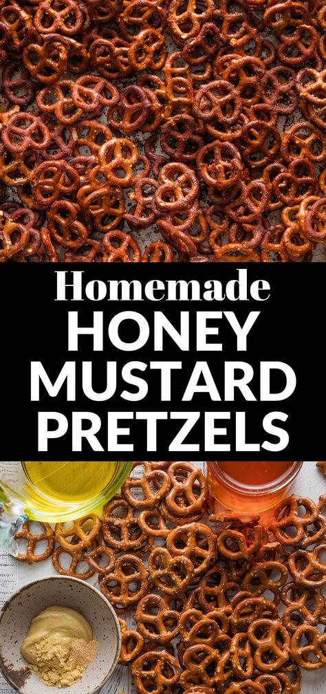 Homemade Honey Mustard Pretzels are so simple, tasty, and customizable -- perfect to make for snacking and sharing! Whip up a batch for game day, a holiday appetizer, or a casual neighborhood get-together. Pretzel Seasoning Recipes, Pretzels Seasoned, Pretzel Snack Recipes, Mustard Pretzels, Honey Mustard Pretzels, Easy Dip Recipes, Chicken Recipes Pasta, Pasta Fish, Seasoned Pretzels