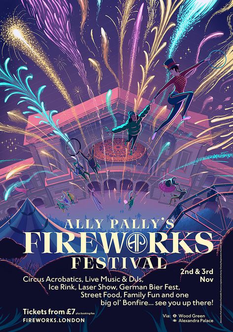 Behance :: Buscar Art Festival Poster, Latitude Festival, Festive Poster, Robert Hunter, Illustrated Poster, Fireworks Festival, Alexandra Palace, Desain Buklet, Fireworks Design