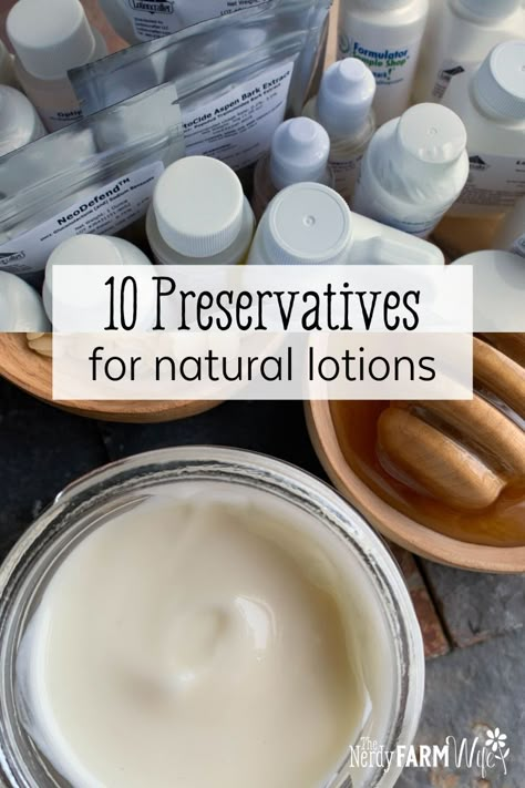 Learn about 10 natural and organic-approved preservatives to safely add to your handmade lotions, creams, and other skin care products. Organic Skin Care Recipes, Lotion Recipe, Diy Lotion, Diy Beauty Products, Homemade Lotion, Diy Body Care, Homemade Products, Natural Body Care, Natural Preservatives