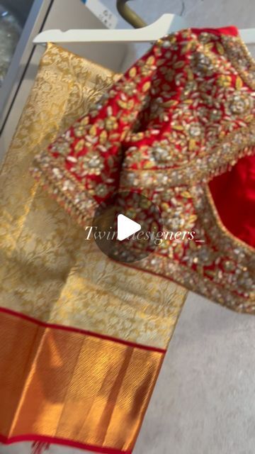 Golden Blouse Maggam Work, Red Pattu Blouse Maggam Work Designs, Gold Saree With Red Blouse, Latest Blouse Works For Pattu Sarees, Red Work Blouse Designs, Pattu Saree Blouse Designs Wedding, Red Blouse Work Designs Pattu, Pattu Saree Blouse Designs Maggam Work Latest, Blouse Designs Pattu Sarees