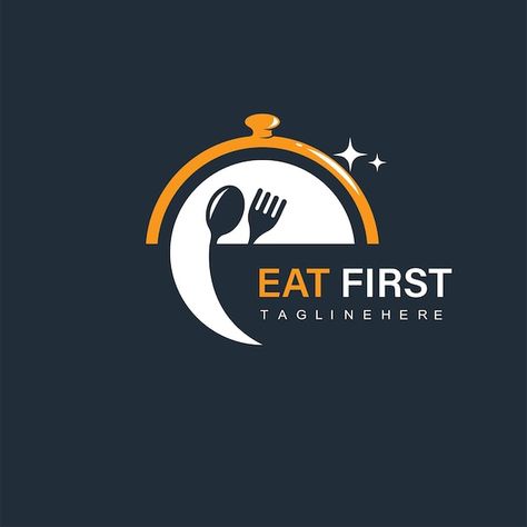 Vector eat or food logo with the concept... | Premium Vector #Freepik #vector #spoon-icon #bowl-icon #fork-icon #fork-knife Logo Design Inspiration Restaurant, Resturant Logo, Eat Logo, Recipes Chili, Pasta Bread, Logo Racing, Catering Logo, Logo Development, Sandwich Lunch