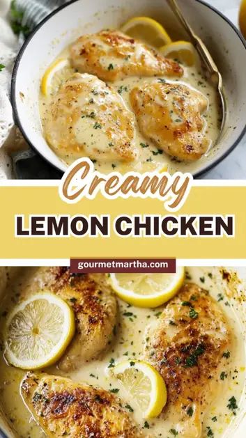 Looking for a rich and zesty dinner? This Creamy Lemon Chicken Recipe delivers juicy chicken breasts smothered in a luscious, tangy sauce that’s perfect for any occasion. Whether it’s a quick weeknight meal or a special dinner, this dish will have everyone asking for seconds. Don’t miss out – get the full recipe now! #lemonchicken #chickendinner #creamychicken #easyrecipes #dinnerideas #lemonrecipes #weeknightmeals #comfortfood #quickdinner Lemon Cream Sauce For Chicken, Creamy Lemon Sauce For Chicken, Fresh Lemon Recipes Healthy, Lemon Chicke, Lemon Garlic Chicken Crockpot, Chicken Lemon Cream Sauce, Lemon Crockpot Chicken, Creamy Lemon Chicken And Rice, Lemon Dinner Recipes