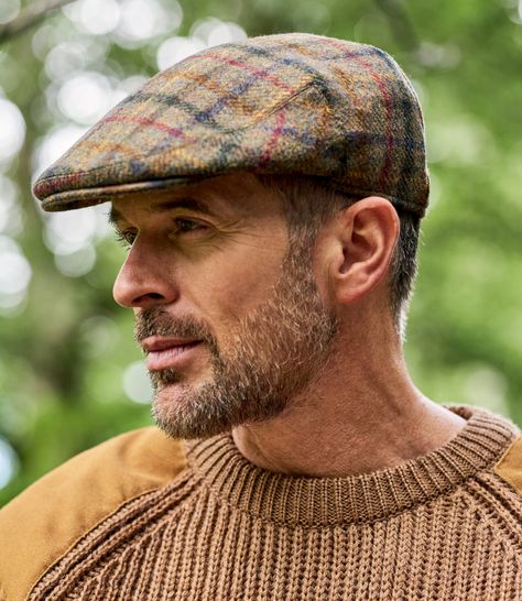 Forest | Mens Tweed Flat Cap | WoolOvers US Flat Cap Men Outfit, Old Style Aesthetic, Mens Caps And Hats, Winter Cosy, Man Cold, Flat Cap Men, Dapper Mens Fashion, Country Attire, Mens Hats Fashion