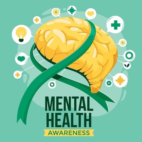 Mental Health Awareness Day Concept Mental Health Office Decor Ideas Offices, Element Reference, Mental Health Awareness Poster, Health Awareness Poster, Mental Health Awareness Day, Mental Health Campaigns, Counseling Worksheets, Mental Health Poster, Mental Health Month