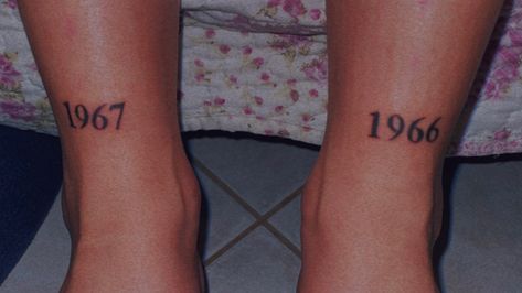 Tattoo Knee, Letter Tattoo, Date Aesthetic, Number Tattoo, Number Tattoos, Ankle Tattoo, Tattoo Lettering, Tattoo Idea, Tattoo On