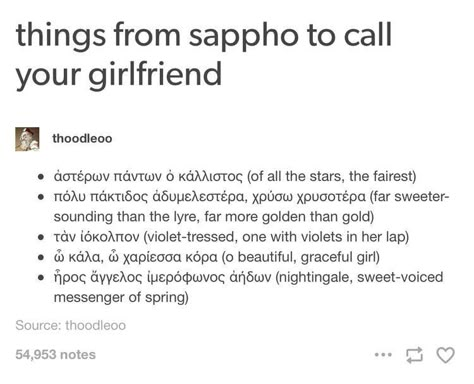 Sappho And Her Friend, Sappho Aesthetic, Romantic Partnership, Nickname Ideas, Rp Boy, Leslie Knope, Beautiful Names, Well Read, Mia 3