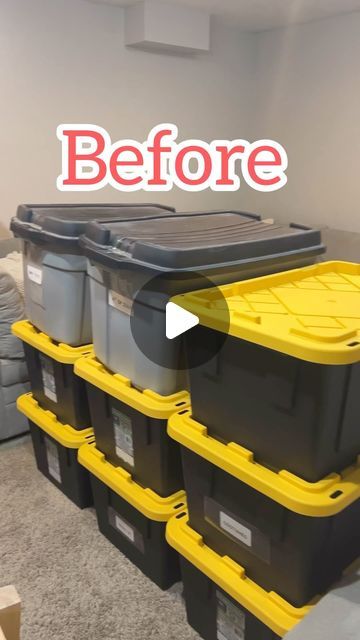 Alex Hansen on Instagram: "I love to help people to get more organized. Do you struggle with a messy house? Is your stuff all over the place? Let me help you with my shelf storage solutions.  If you are in Utah I can install it for you, if you live somewhere else I can also ship it.  . . #storage #storagebins #storagesolutions #storageideas #storagewars #garageorganization #garagegoals #storagebins #storagetote #storagerack #utah #reels #reelsinstagram #organization #totes #storagerack #realstate #utahrealestate #utahrealtor" Storage Labels Ideas, Bin Storage Ideas Indoor, How To Hide Storage Bins, Husky Tool Box Organization, Organization Ideas For The Garage, Storage Tub Organization, Storage Shelf Organization, Garage Tub Organization, Tote Shelf Storage