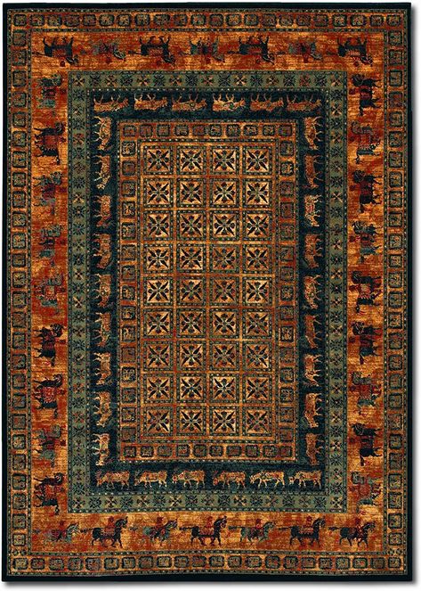 Couristan Old World Classics Pazyrk Burnished Rust Area Rug, 7'10" x 11'2" Home & Kitchen - Home Decor - Area Rugs -  Runners & Pads - Area Rugs #decor #rugs Couristan Rugs, Rustic Color Palettes, Rust Area Rug, Patterned Rugs, Area Room Rugs, Bungalow Renovation, Rugs Ideas, Burgundy Rugs, Area Rug Design