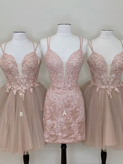 Cute Lace Appliques Homecoming Dresses Deep V-neck Short School Event Dresses School Back Dresses Short Event Dresses,GD334 on Storenvy Prom Dress Cute, Pink Lace Shorts, Tulle Pink, School Event Dress, Hoco Dress, Pink Homecoming Dress, Make Your Own Dress, Lace Homecoming Dresses, Short Prom Dress