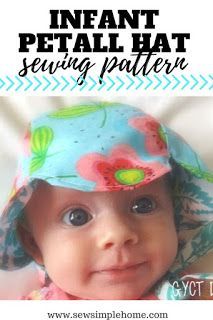 Grab this free baby hat pattern to sew up an infant or toddler size petal sun hat. Baby Hat Sewing Pattern Free, Newborn Sun Hat, Baby Hat Sewing Pattern, Baby Sun Bonnet, Baby Hat Pattern, Hat Sewing Pattern, Hat Sewing, Bucket Hat Pattern, Baby Clothes Patterns Sewing