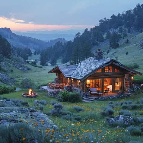 House In Mountains Aesthetic, Montana House Aesthetic, Wyoming Aesthetic House, Large Cabin Aesthetic, Montana Aesthetic Ranch, Pnw Vibes, Montana House, Cosy Corners, Cabin Aesthetic